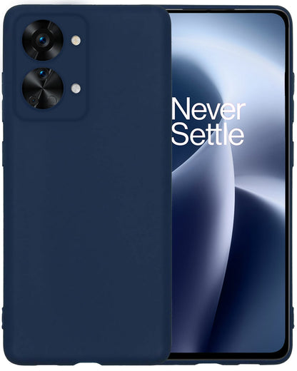 Forterra OnePlus Nord 2T Hoesje Siliconen Backcover Lichtgewicht - Donkerblauw