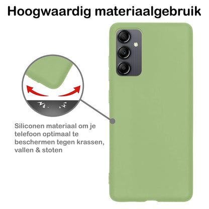 Forterra Samsung A14 Hoesje Siliconen Backcover Lichtgewicht - Groen