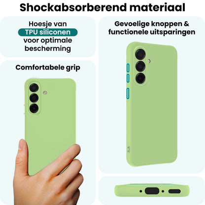 Forterra Samsung A36 Hoesje Siliconen Backcover Lichtgewicht - Groen