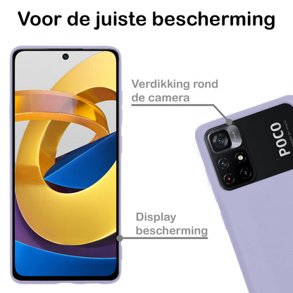 Forterra Xiaomi Poco M4 Pro 5G Hoesje Siliconen Backcover Lichtgewicht - Lila