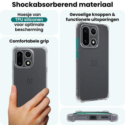 Forterra OnePlus 15 Hoesje Shockproof Backcover Siliconen - Transparant