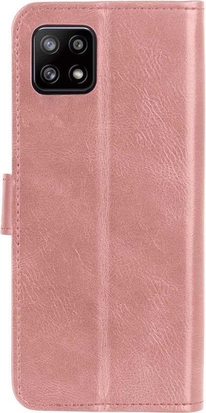 Forterra Samsung A22 4G Hoesje Bookcase Cover met Kaarthouder - Rosé goud