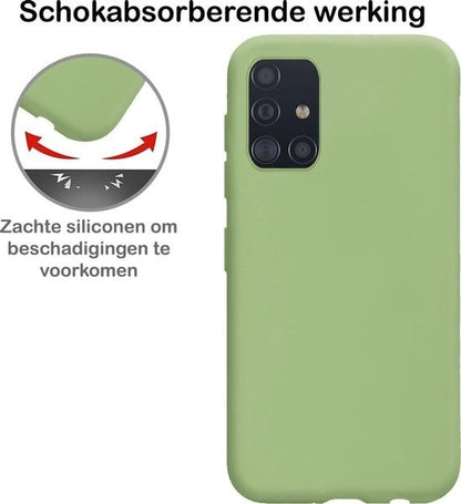 Forterra Samsung A51 Hoesje Siliconen Backcover Lichtgewicht - Groen