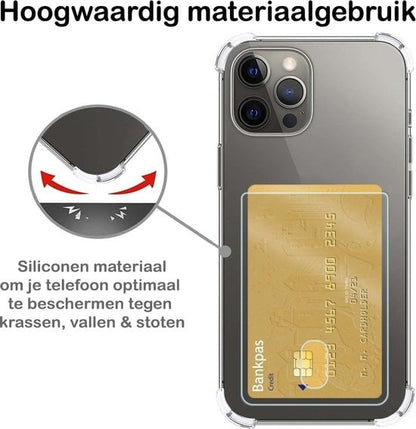 Forterra iPhone 12 Pro Max Hoesje Kaarthouder Backcover Shockproof - Transparant