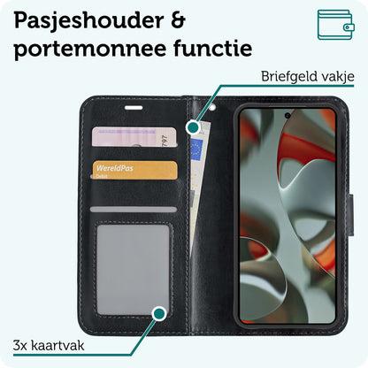 Forterra Google Pixel 9 Pro Hoesje Bookcase Cover met Kaarthouder - Zwart