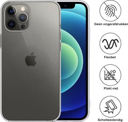 Forterra iPhone 12 Pro Hoesje Siliconen Backcover Lichtgewicht - Transparant