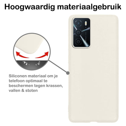 Forterra OPPO A16 Hoesje Siliconen Backcover Lichtgewicht - Wit