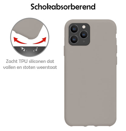 Forterra iPhone 11 Pro Hoesje Siliconen Backcover Lichtgewicht - Grijs