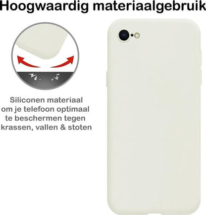 Forterra iPhone SE 2020 Hoesje Siliconen Backcover Lichtgewicht - Wit