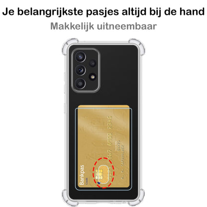 Forterra Samsung A53 Hoesje Kaarthouder Backcover Shockproof - Transparant