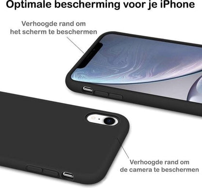 Forterra iPhone XR Hoesje Siliconen Backcover Lichtgewicht - Zwart