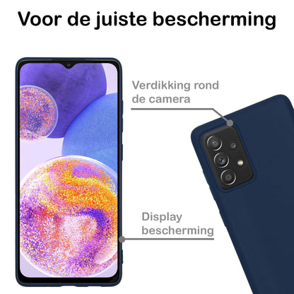 Forterra Samsung A23 Hoesje Siliconen Backcover Lichtgewicht - Donkerblauw