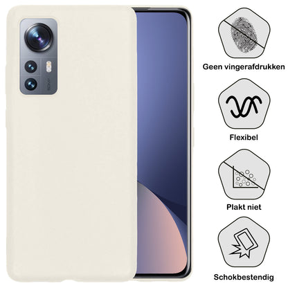 Forterra Xiaomi 12 Hoesje Siliconen Backcover Lichtgewicht - Wit
