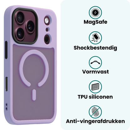 Forterra iPhone 18 Pro Max Hoesje Geschikt voor Magsafe Backcover Shockproof - Lila