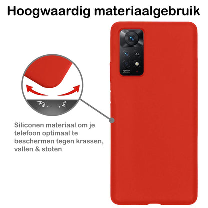 Forterra Xiaomi Redmi Note 11s Hoesje Siliconen Backcover Lichtgewicht - Rood
