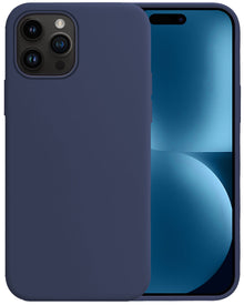 Forterra iPhone 15 Pro Hoesje Siliconen Backcover Lichtgewicht - Donkerblauw