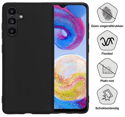 Forterra Samsung A04s Hoesje Siliconen Backcover Lichtgewicht - Zwart