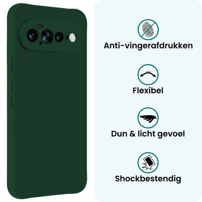 Forterra Google Pixel 11 Pro XL Hoesje Siliconen Backcover Lichtgewicht - Donkergroen