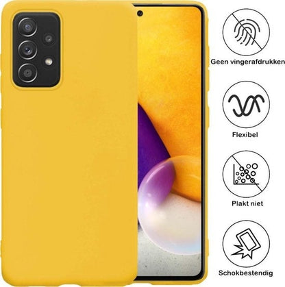 Forterra Samsung A72 Hoesje Siliconen Backcover Lichtgewicht - Geel
