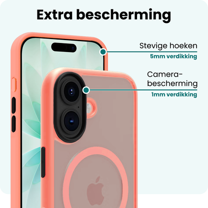 Forterra iPhone 17 Hoesje Geschikt voor Magsafe Backcover Shockproof - Perzik