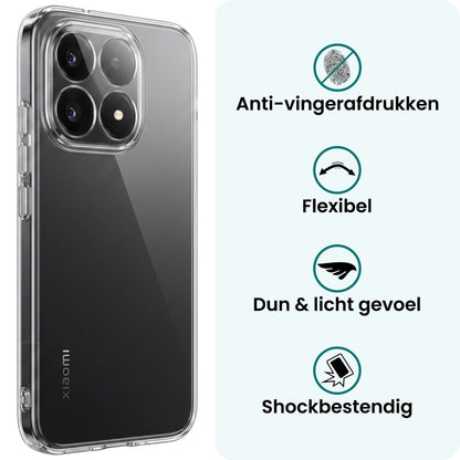 Forterra Xiaomi 15T Hoesje Siliconen Backcover Lichtgewicht - Transparant