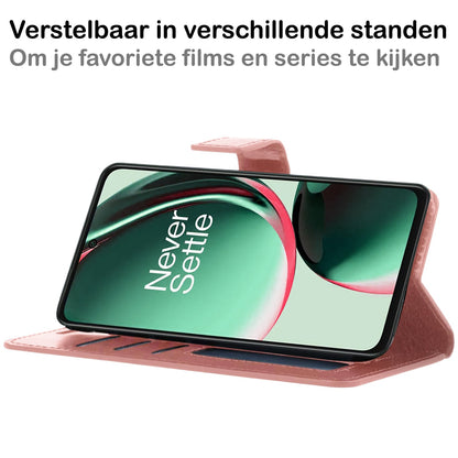 Forterra OnePlus Nord CE 3 Lite Hoesje Bookcase Cover met Kaarthouder - Rosé goud