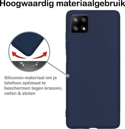 Forterra Samsung A22 5G Hoesje Siliconen Backcover Lichtgewicht - Donkerblauw