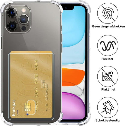 Forterra iPhone 11 Pro Hoesje Kaarthouder Backcover Shockproof - Transparant