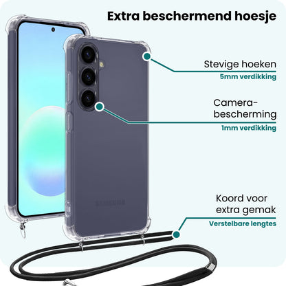 Forterra Samsung A57 Hoesje met Koord Backcover Shockproof - Transparant