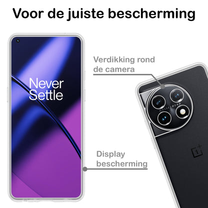 Forterra OnePlus 11 Hoesje Siliconen Backcover Lichtgewicht - Transparant