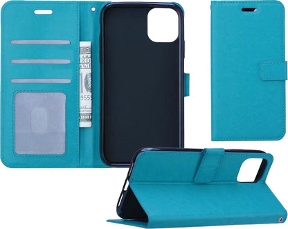 Forterra iPhone 11 Hoesje Bookcase Cover met Kaarthouder - Turquoise