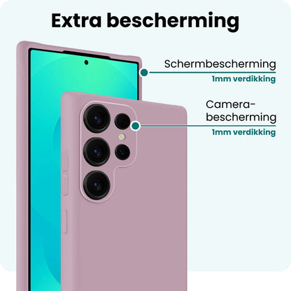Forterra Samsung S25 Ultra Hoesje Siliconen Backcover Lichtgewicht - Lila