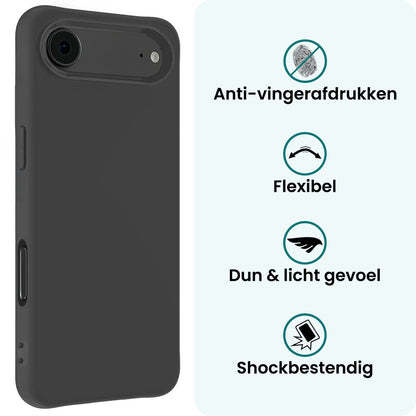 Forterra iPhone Air Hoesje Siliconen Backcover Lichtgewicht - Zwart