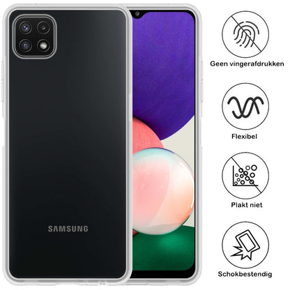 Forterra Samsung M22 Hoesje Siliconen Backcover Lichtgewicht - Transparant