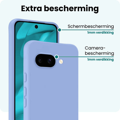 Forterra Google Pixel 9a Hoesje Siliconen Backcover Lichtgewicht - Lichtblauw