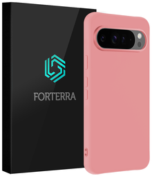 Forterra Google Pixel 9 Pro XL Hoesje Siliconen Backcover Lichtgewicht - Lichtroze