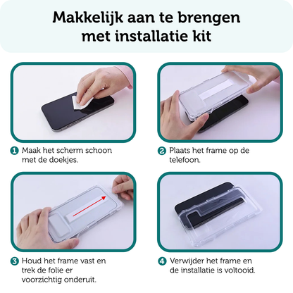 Forterra iPhone 14 Pro Max Screenprotector Flexibel Glas met Installatieframe