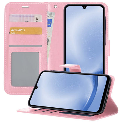Forterra Samsung A25 Hoesje Bookcase Cover met Kaarthouder - Lichtroze