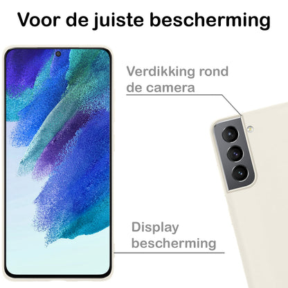 Forterra Samsung S21 FE Hoesje Siliconen Backcover Lichtgewicht - Wit