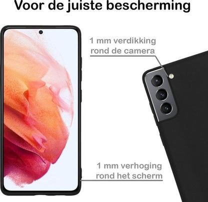 Forterra Samsung S21 Plus Hoesje Siliconen Backcover Lichtgewicht - Zwart