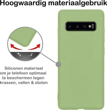 Forterra Samsung S10 Hoesje Siliconen Backcover Lichtgewicht - Groen