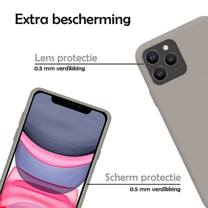 Forterra iPhone 11 Pro Hoesje Siliconen Backcover Lichtgewicht - Grijs