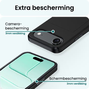 Forterra iPhone Air Hoesje Kaarthouder Hard Case Shockproof - Zwart