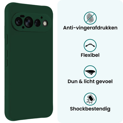 Forterra Google Pixel 11 Pro Hoesje Siliconen Backcover Lichtgewicht - Donkergroen