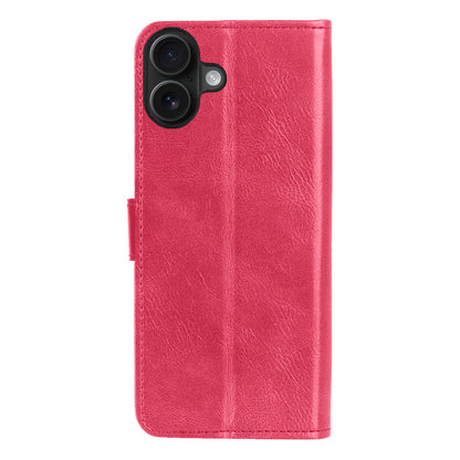 Forterra iPhone 16 Hoesje Bookcase Cover met Kaarthouder - Donkerroze