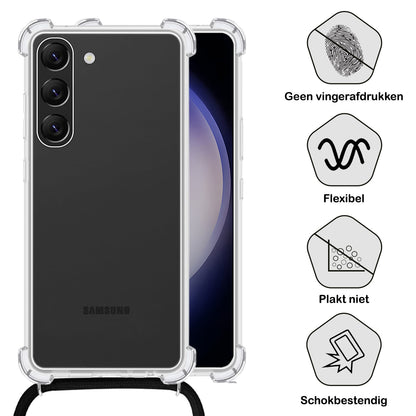Forterra Samsung S23 Plus Hoesje met Koord Backcover Shockproof - Transparant