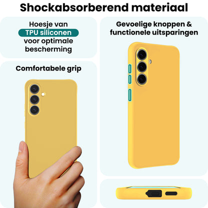 Forterra Samsung A37 Hoesje Siliconen Backcover Lichtgewicht - Geel