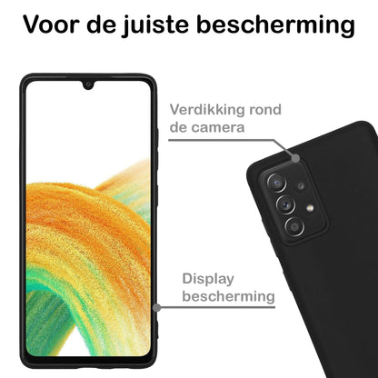 Forterra Samsung A33 Hoesje Siliconen Backcover Lichtgewicht - Zwart