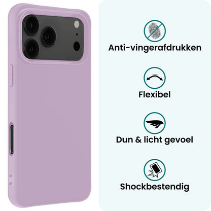 Forterra iPhone 17 Pro Max Hoesje Siliconen Backcover Lichtgewicht - Lila