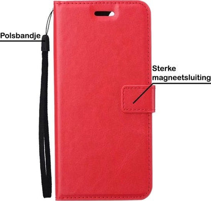 Forterra Samsung A42 Hoesje Bookcase Cover met Kaarthouder - Rood